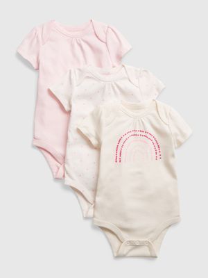 Baby 100% Organic Cotton Bodysuit (3-Pack