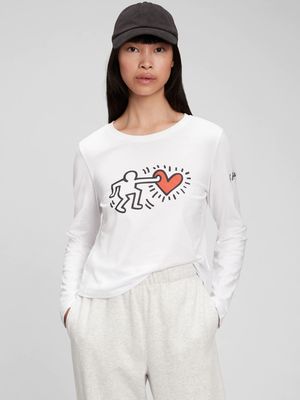 Gap × Keith Haring Shrunken Graphic Long Sleeve T-Shirt