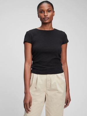Ruched Cropped T-Shirt