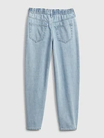 Kids High Rise Barrel Jeans