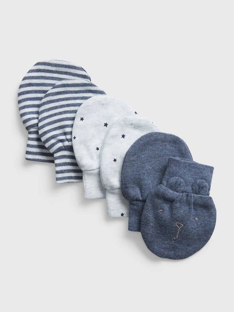 Baby 100% Organic Cotton First Favorite Mittens (3-Pack)