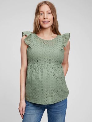 Maternity Eyelet Lace Top