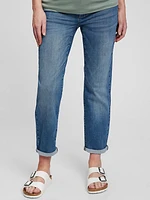 Maternity Inset Panel Girlfriend Jeans