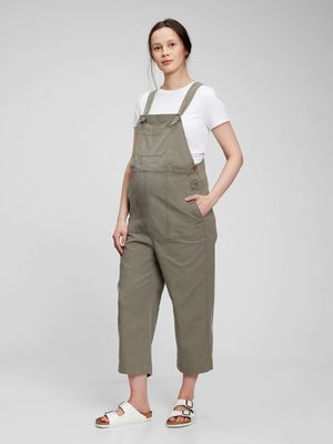 Maternity Cropped Overalls in TENCEL Lyocell