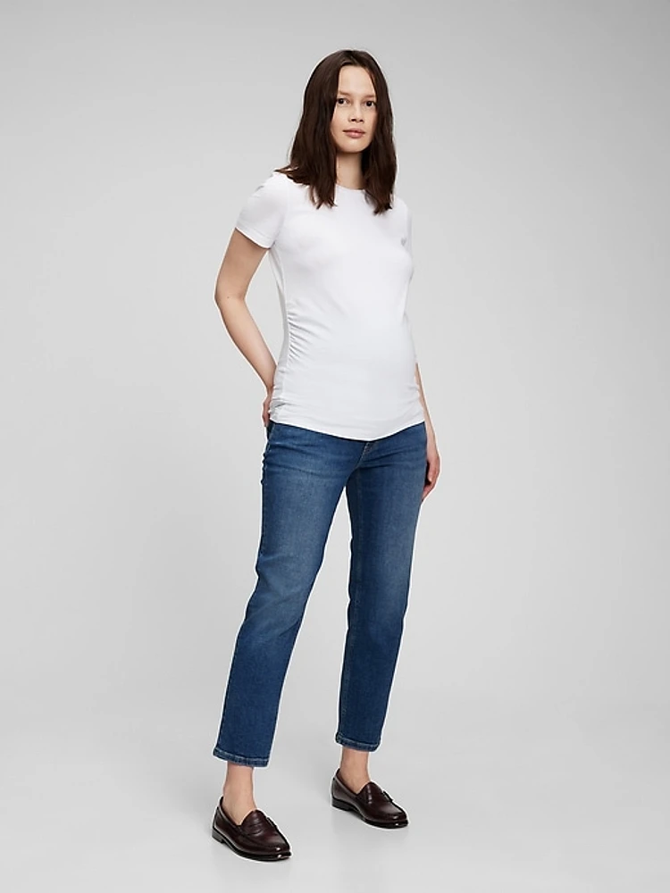 Maternity True Waistband Full Panel Cheeky Straight Jeans