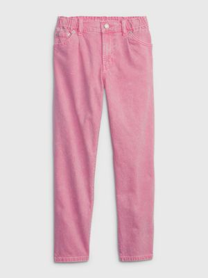 Kids High-Rise Barrel Jeans with Washwell