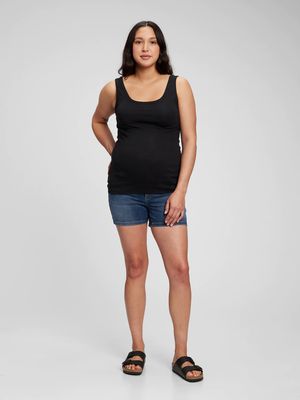 Maternity Inset Panel 4 Denim Shorts
