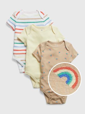 Baby Print Short Sleeve Bodysuit (3-Pack