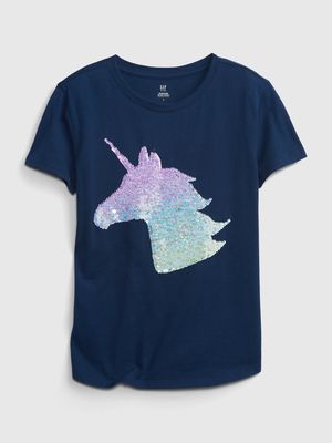 Kids 100% Organic Cotton Flippy Sequin Graphic T-Shirt
