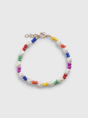 Rainbow Pearly Bead Bracelet