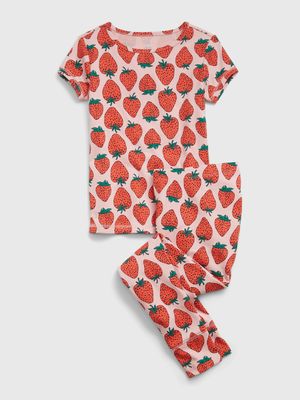 Kids 100% Organic Cotton Strawberry Print PJ Set