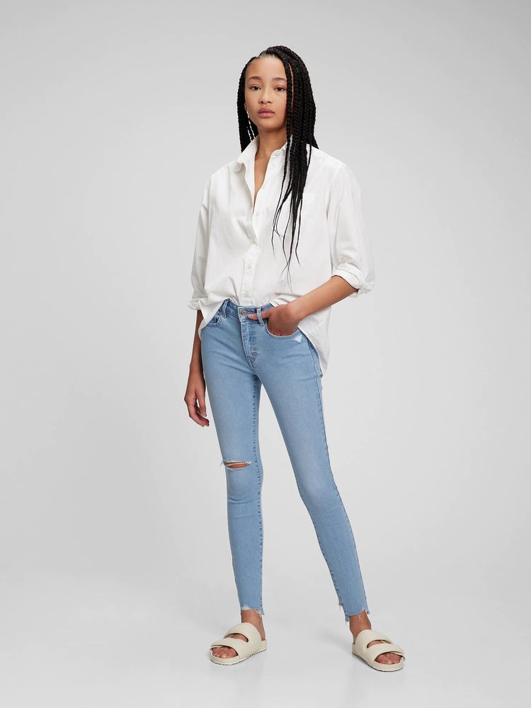 Mid Rise Easy Pull-On Jeans