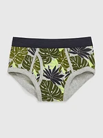 Kids Organic Cotton Palm Print Briefs (4-Pack)