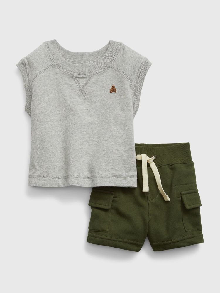 Gap Baby Sweatshirt & Cargo Shorts Outfit Set | Pike and Rose