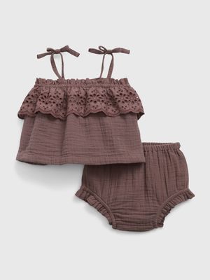 Baby Eyelet Two-Piece Outfit Set