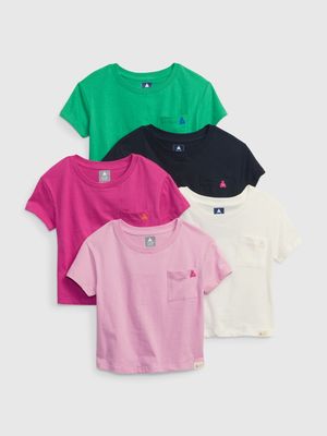 Toddler Organic Cotton Mix and Match Pocket T-Shirt (5-Pack