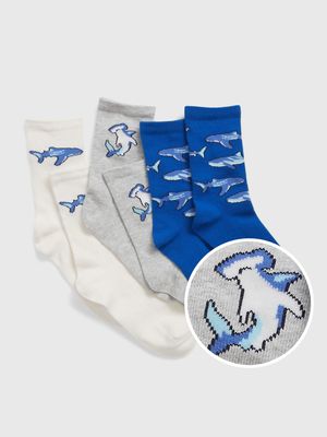 Kids Shark Crew Socks (3-Pack)
