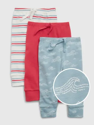 Baby Print Pull-On Pants (3-Pack