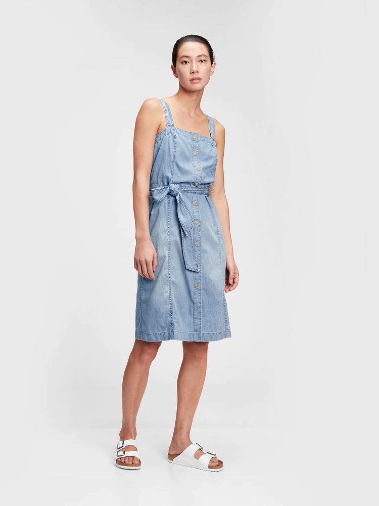 Button-Front Apron Dress with Washwell3