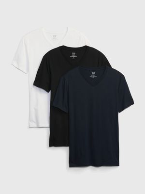 100% Organic Cotton Standard V-Neck T-Shirt (3-Pack