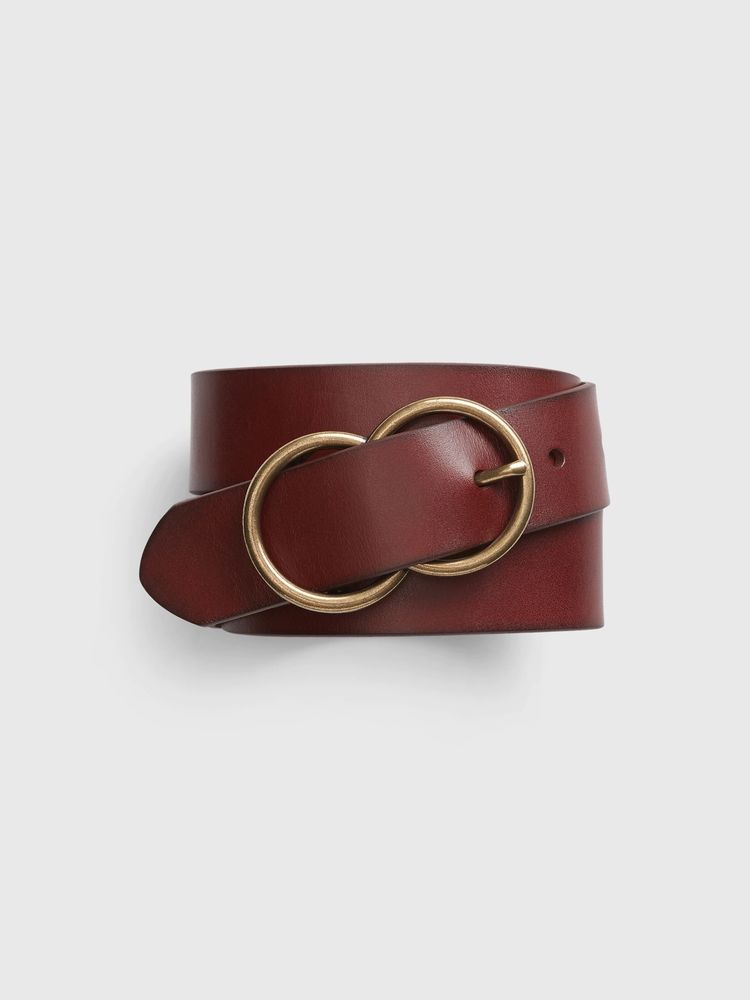 Infinity Ring Leather Belt