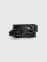 Contrast Stitch Leather Belt