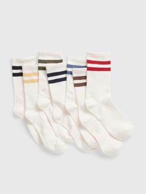 Kids Organic Cotton Stripe Crew Socks (-Pack