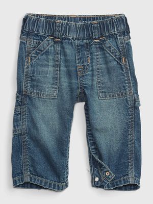 Baby 100% Organic Cotton Carpenter Jeans with Washwell