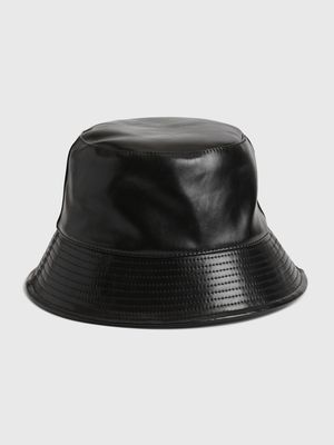 Faux-Leather Bucket Hat
