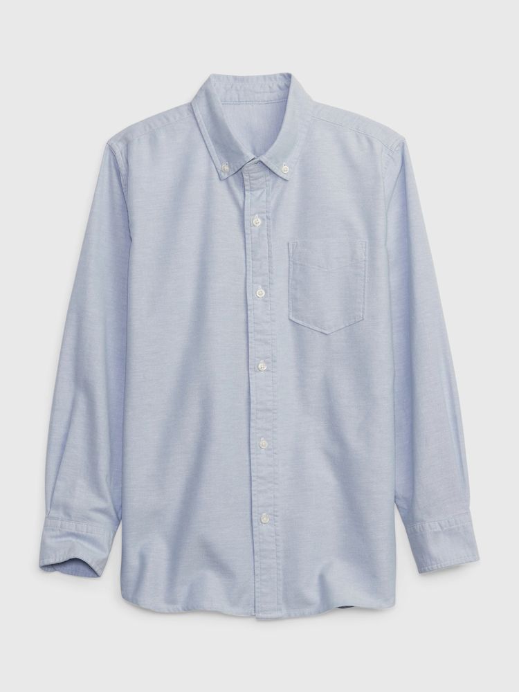 Boys Uniform Long Sleeve Oxford Button Down Shirt