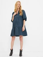 Maternity Puff Sleeve Tiered Dress