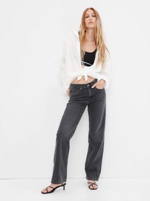 Mid Rise 90s Loose Jeans in Organic Cotton with Washwell