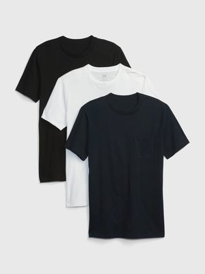 100% Organic Cotton Pocket T-Shirt (3-Pack