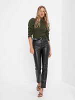 High Rise Vegan Leather Vintage Slim Pants