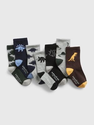 Toddler Dino Crew Socks (7-Pack