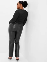 Mid Rise Vegan Leather Baby Boot Pants