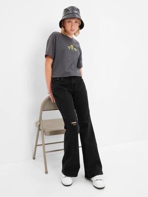 Teen Low Rise Flare Jeans with Washwell