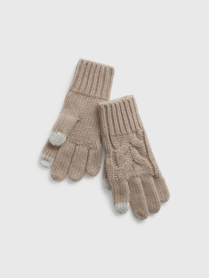Kids Cable-Knit Touchscreen Gloves