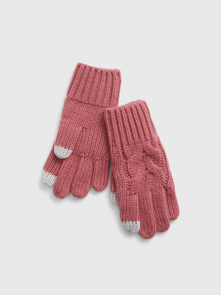 Kids Cable-Knit Touchscreen Gloves