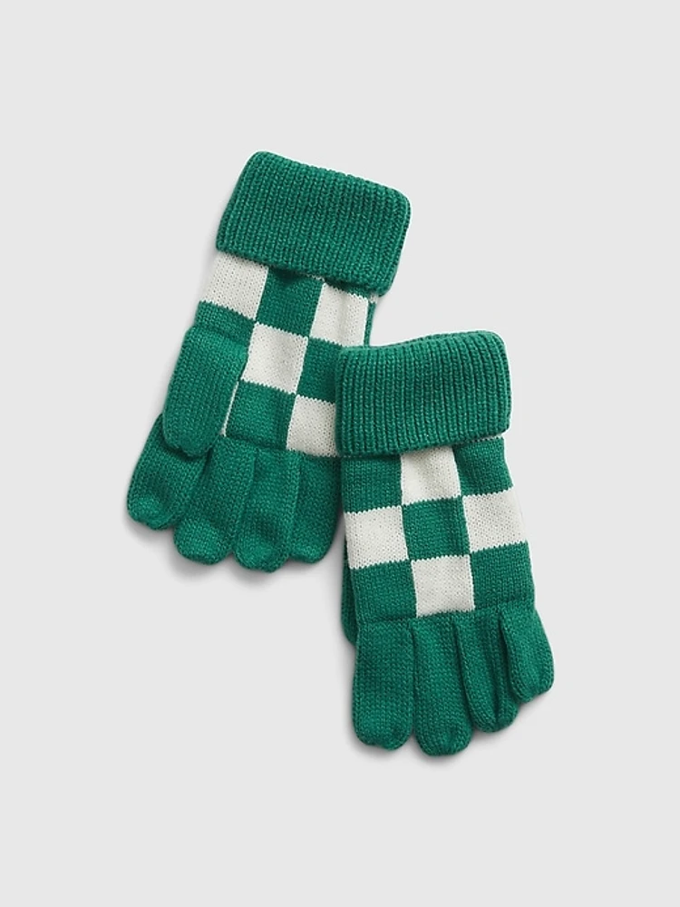 Kids Checkered Gloves