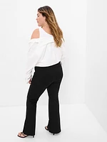 High Rise Ponte Split Flare Pants