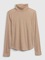 Rib Metallic Turtleneck