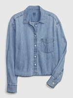 Cropped Denim Shirt