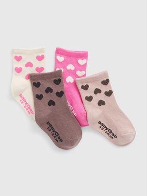 Toddler Heart Crew Socks (4-Pack