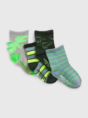 Toddler Dino Crew Socks (4-Pack