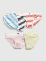 Kids Organic Cotton Stripe Bikini Briefs (5-Pack