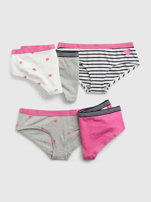 Kids Organic Cotton Heart Hipster Briefs (5-Pack