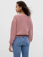 Shaker-Stitch Crewneck Sweater