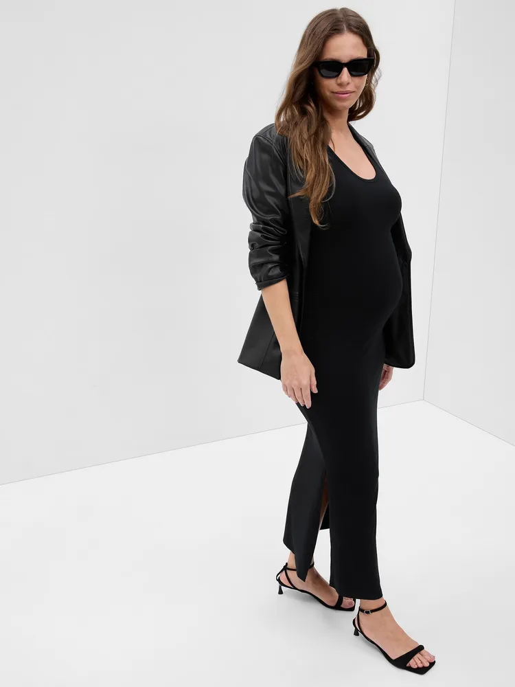 Maternity Split-Hem Modal Maxi Dress