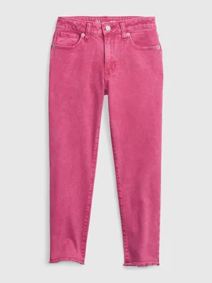 Kids Mid Rise Girlfriend Jeans with Washwell